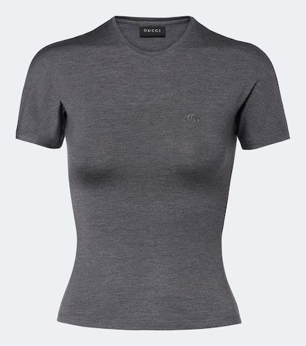 T-shirt Double G en soie mélangée - Gucci - Modalova
