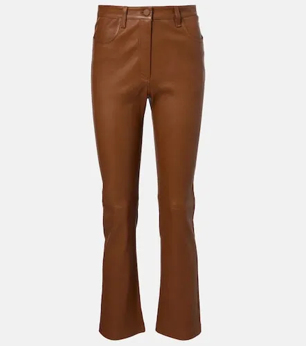 Pantalon bootcut raccourci en cuir - Joseph - Modalova