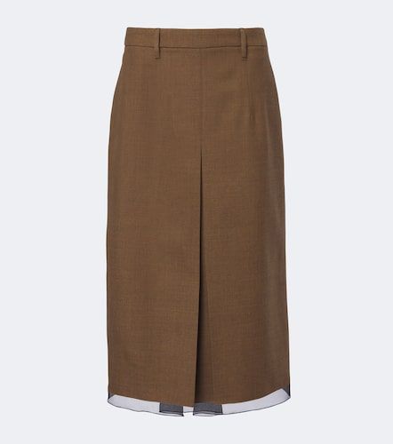 Prada Jupe midi en laine vierge - Prada - Modalova