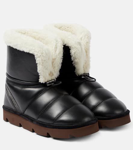 Bottes en cuir et shearling - Brunello Cucinelli - Modalova