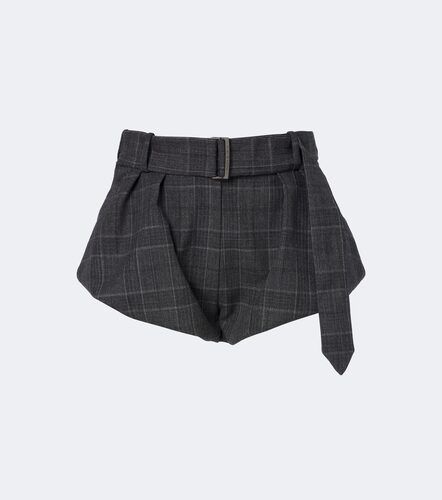 Short en laine vierge à carreaux - Magda Butrym - Modalova