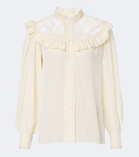 Chloé Blouse en soie à volants et dentelle - Chloe - Modalova