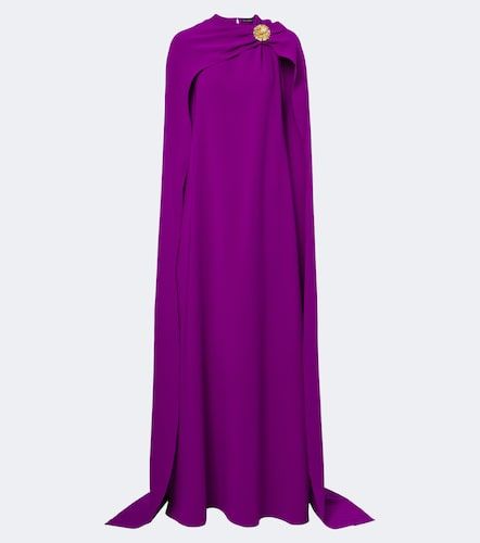 Robe longue en soie mélangée à ornement - Oscar de la Renta - Modalova