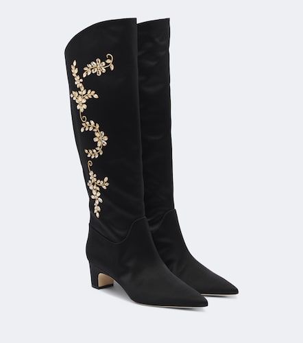 Bottes Dispasa en satin à ornements - Manolo Blahnik - Modalova