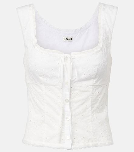 Top Lou en coton à broderies anglaises - Staud - Modalova