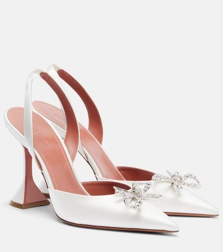 Escarpins slingback Rosie 95 en satin - Amina Muaddi - Modalova