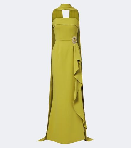 Robe longue à foulard et ornements - Elie Saab - Modalova