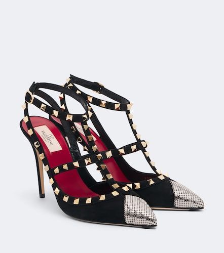 Escarpins Rockstud en daim - Valentino Garavani - Modalova