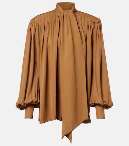 Blouse Vali plissée en georgette de soie - Khaite - Modalova