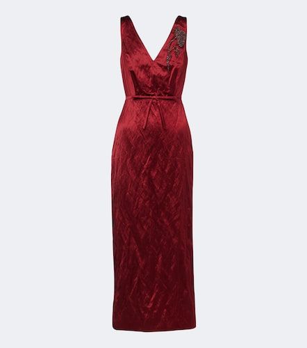 Robe de cocktail en satin à ornements - Erdem - Modalova