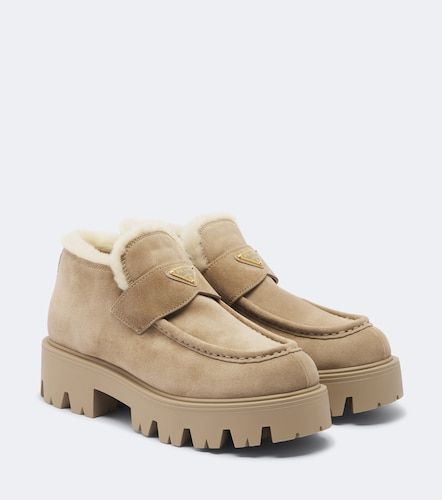 Prada Bottines en daim et shearling - Prada - Modalova