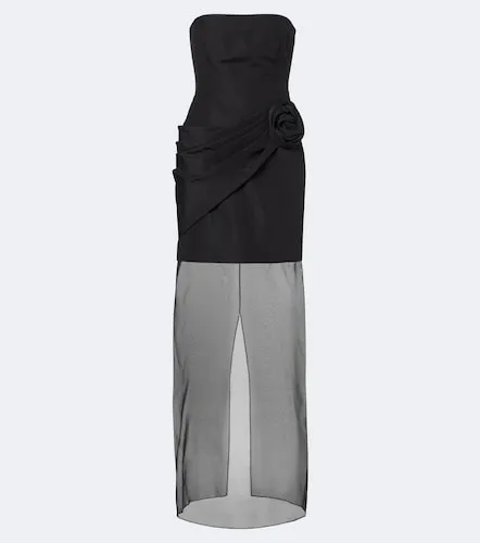 Robe longue bustier en soie et organza - Carolina Herrera - Modalova