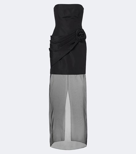 Robe longue bustier en soie et organza - Carolina Herrera - Modalova