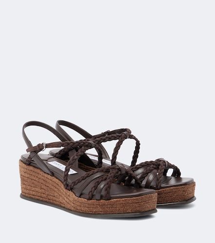 Espadrilles compensées Nyra en cuir et daim - Jimmy Choo - Modalova