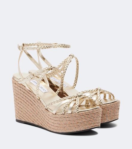 Espadrilles compensées Nyra en cuir - Jimmy Choo - Modalova