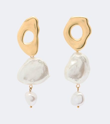 Boucles d'oreilles Delos en plaqué or 24 ct et perles - Ysso - Modalova