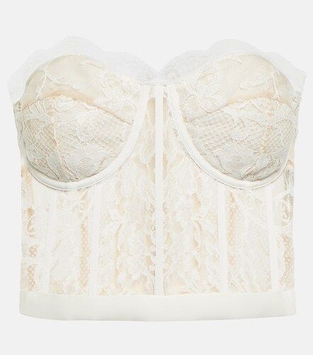 Top bustier en dentelle de coton mélangé - McQueen - Modalova