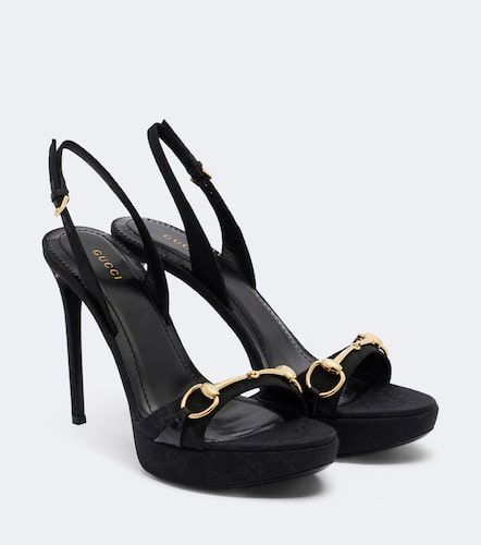 Sandales slingback Donna Horsebit en toile - Gucci - Modalova