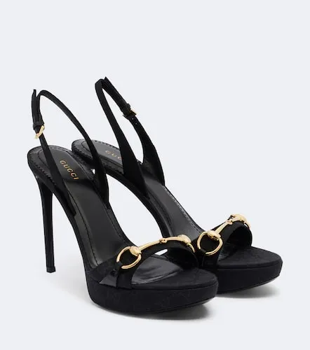 Sandales slingback Donna Horsebit en toile - Gucci - Modalova