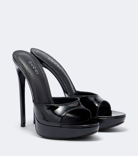 Mules Julia à plateau en cuir verni - Gucci - Modalova