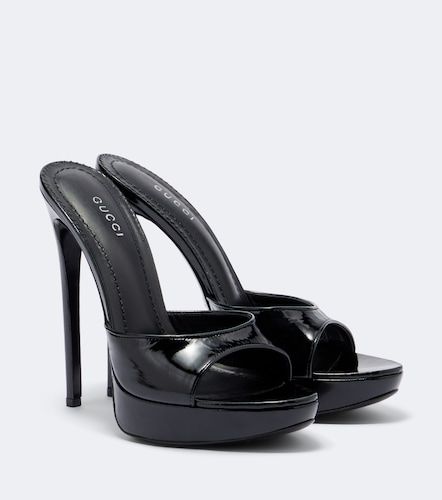 Mules Julia à plateau en cuir verni - Gucci - Modalova