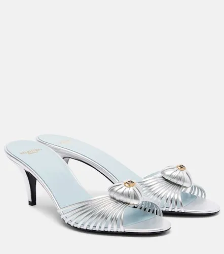 Mules Cœur Royal en cuir métallisé - Valentino Garavani - Modalova