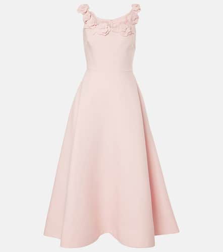 Robe midi en Crepe Couture à fleurs - Valentino - Modalova