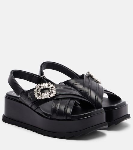 Sandales compensées Strass Buckle en cuir - Roger Vivier - Modalova