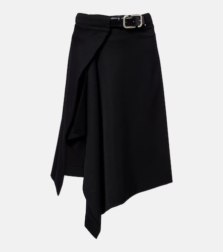 Jupe portefeuille asymétrique en laine vierge - The Attico - Modalova