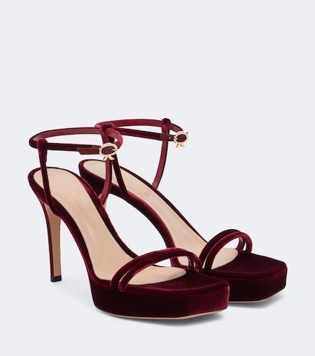 Sandales à plateau en velours - Gianvito Rossi - Modalova