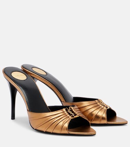 Mules Babylone en cuir métallisé - Saint Laurent - Modalova