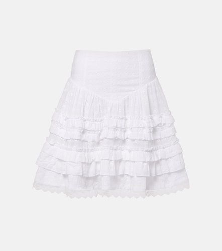 Mini-jupe en coton à volants superposés - Ganni - Modalova