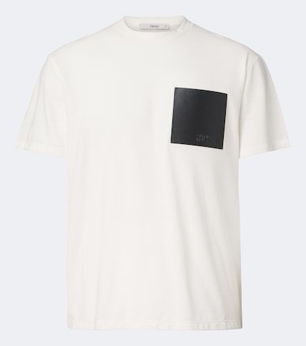 Fendi T-shirt en coton et cuir - Fendi - Modalova
