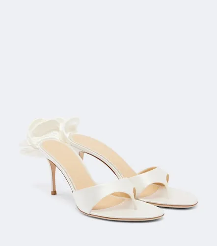 Mules en satin à appliqués floraux - Magda Butrym - Modalova