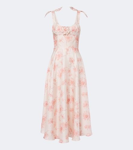 Robe midi en sergé de soie à fleurs - Rodarte - Modalova