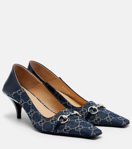 Escarpins Vittoria en denim et cuir - Gucci - Modalova