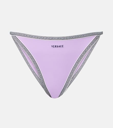 Culotte de bikini à logo brodé - Versace - Modalova