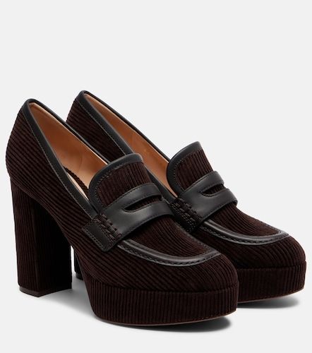 Escarpins en velours côtelé et cuir - Gianvito Rossi - Modalova
