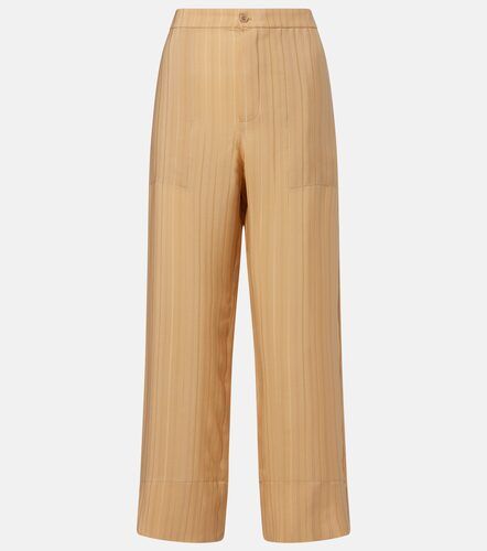 Pantalon en soie à rayures - Saint Laurent - Modalova