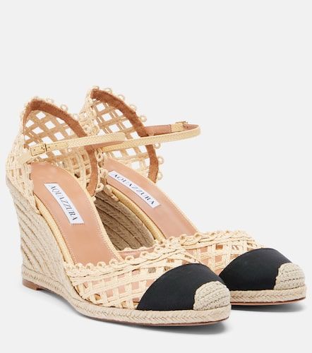 Sandales compensées Sunburst en raphia - Aquazzura - Modalova