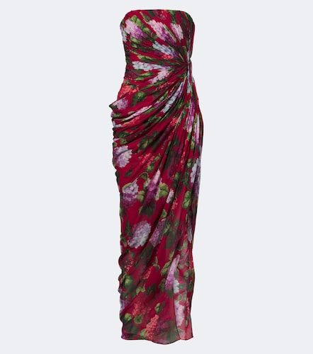 Robe bustier en soie à fleurs - Carolina Herrera - Modalova