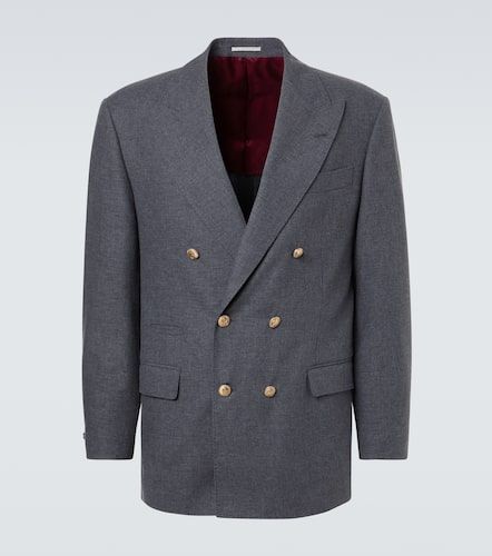 Blazer en laine, coton et soie - Brunello Cucinelli - Modalova