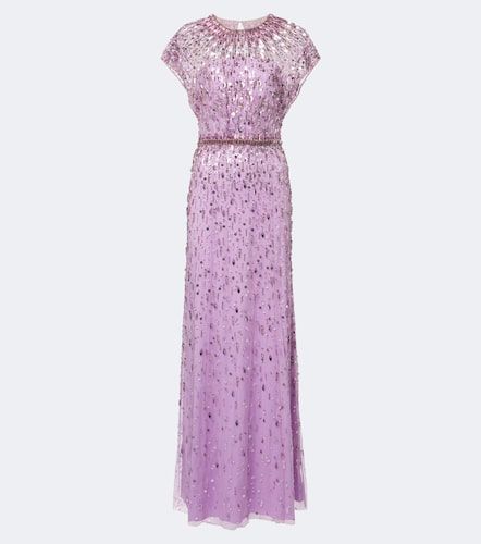 Robe longue Lauretta en tulle à sequins - Jenny Packham - Modalova