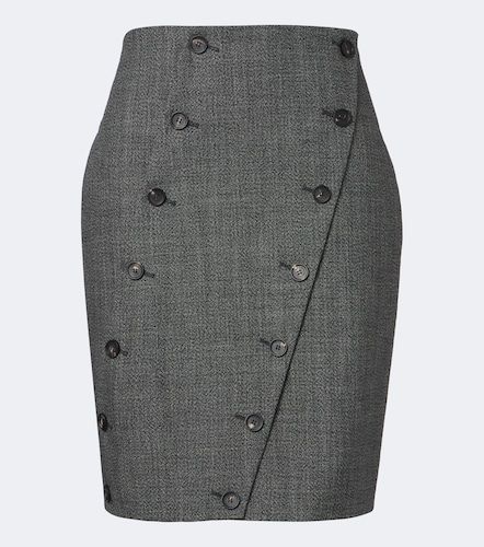 Jupe midi en laine vierge à boutons - Ferragamo - Modalova