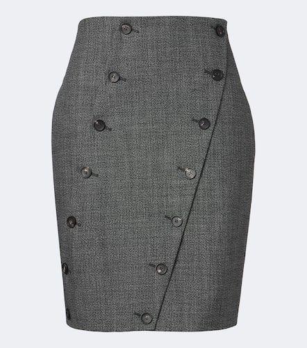 Jupe midi en laine vierge à boutons - Ferragamo - Modalova