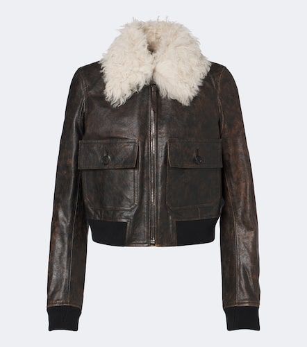Fendi Veste en cuir et shearling - Fendi - Modalova