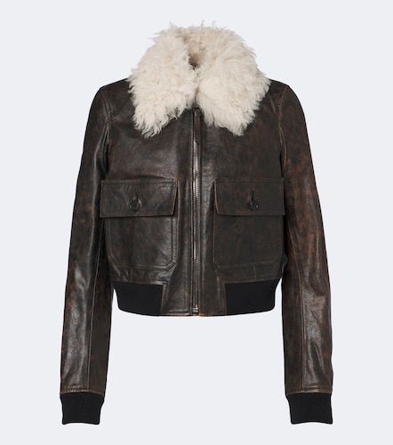 Fendi Veste en cuir et shearling - Fendi - Modalova