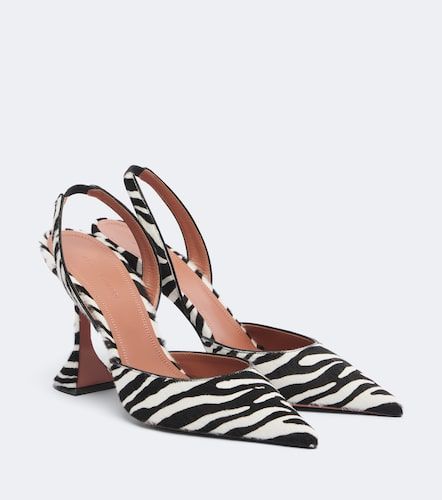 Escarpins slingback Holli en cuir façon poulain - Amina Muaddi - Modalova