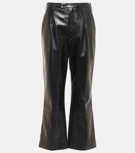 Pantalon raccourci en cuir - Saint Laurent - Modalova