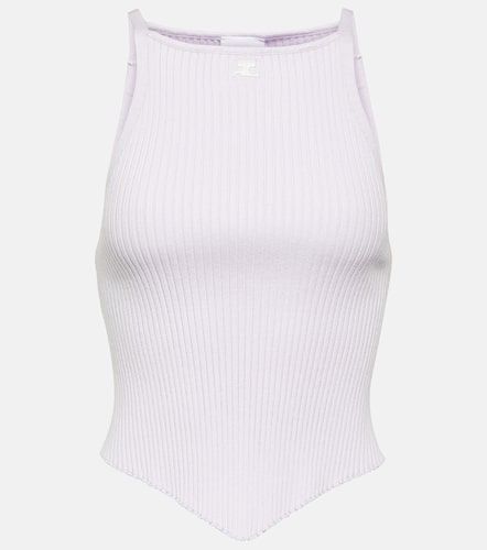 Courrèges Top en maille côtelée à logo - Courreges - Modalova